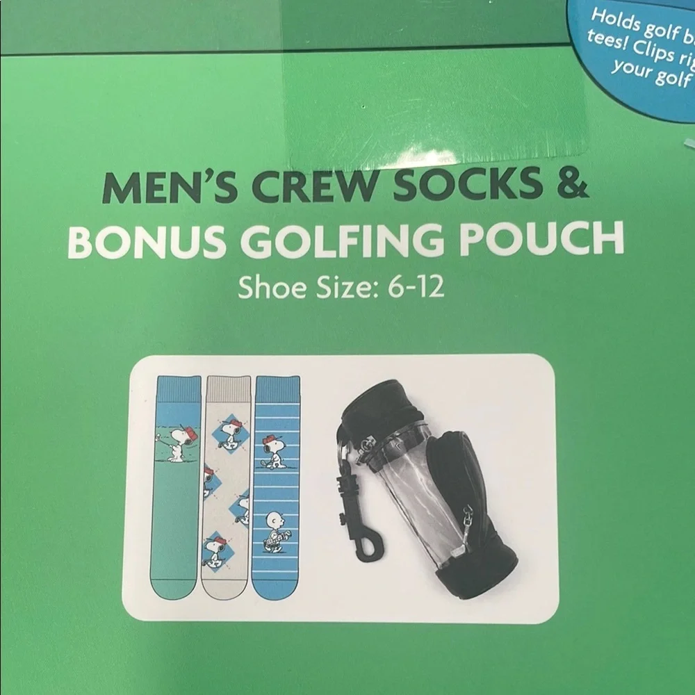 Men’s golf Peanuts Blue and White Casual Socks Featuring Snoopy - Picture 2 of 7